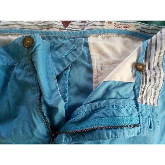 Penguin by Munsingwear men's blue shorts size 34 Chino Flat Front Pockets Golf - Picture 8 of 9